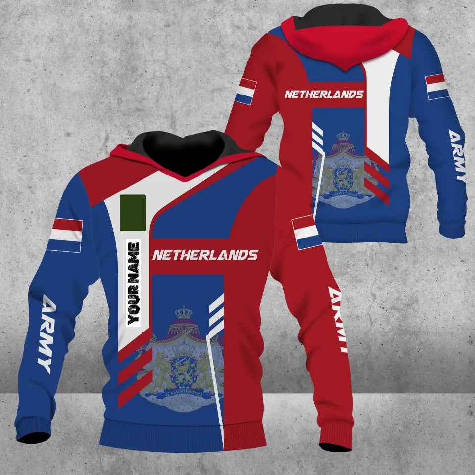 Personalized Netherlands Solider/ Veteran Camo With Name And Rank Hoodie 3D Printed - 16842816 - D04