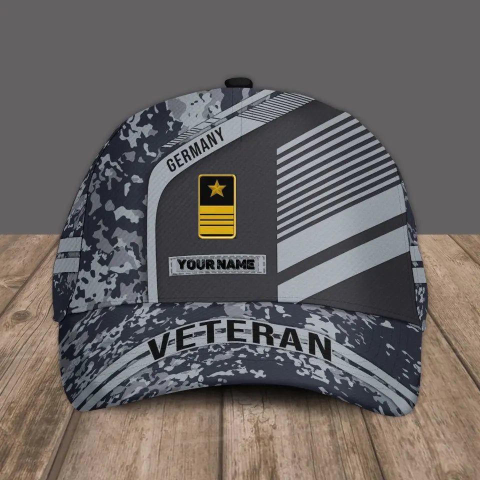 Personalized Rank And Name Germany Soldier/Veterans Camo Baseball Cap - 2205230001-D04