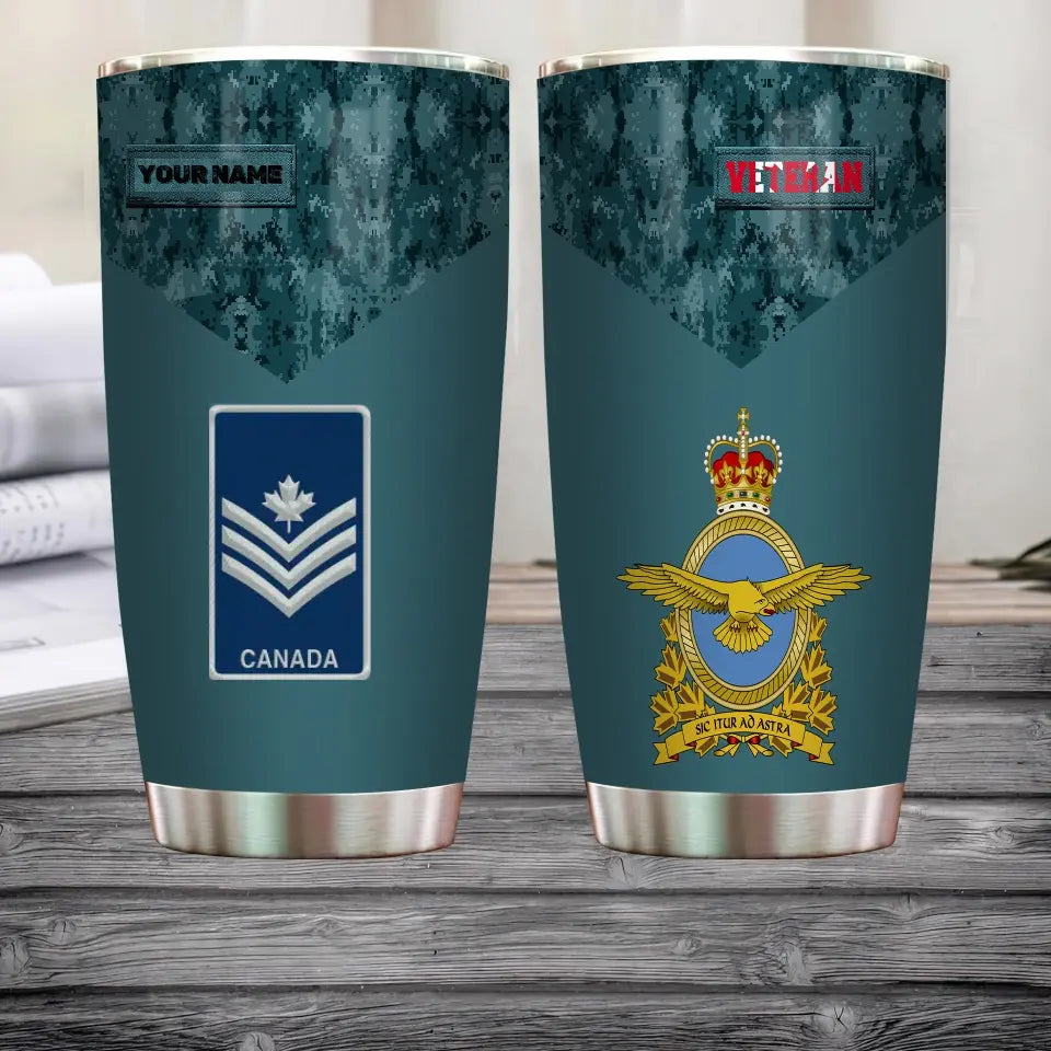 Personalized Canadian Veteran/ Soldier With Rank And Name Camo Tumbler All Over Printed 1210230001