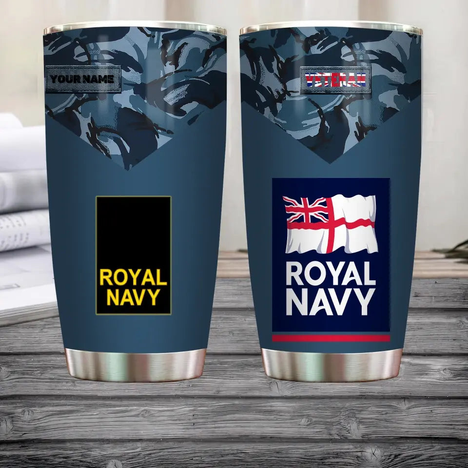 Personalized United Kingdom Veteran/ Soldier With Rank  Camo Tumbler All Over Printed - 1706832017