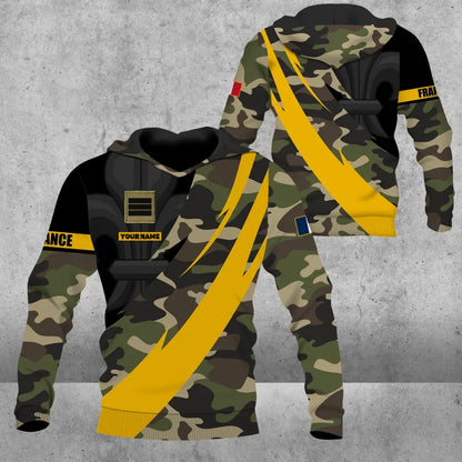 Personalized France Solider/ Veteran Camo With Name And Rank Hoodie 3D Printed - 1685059201 - D04