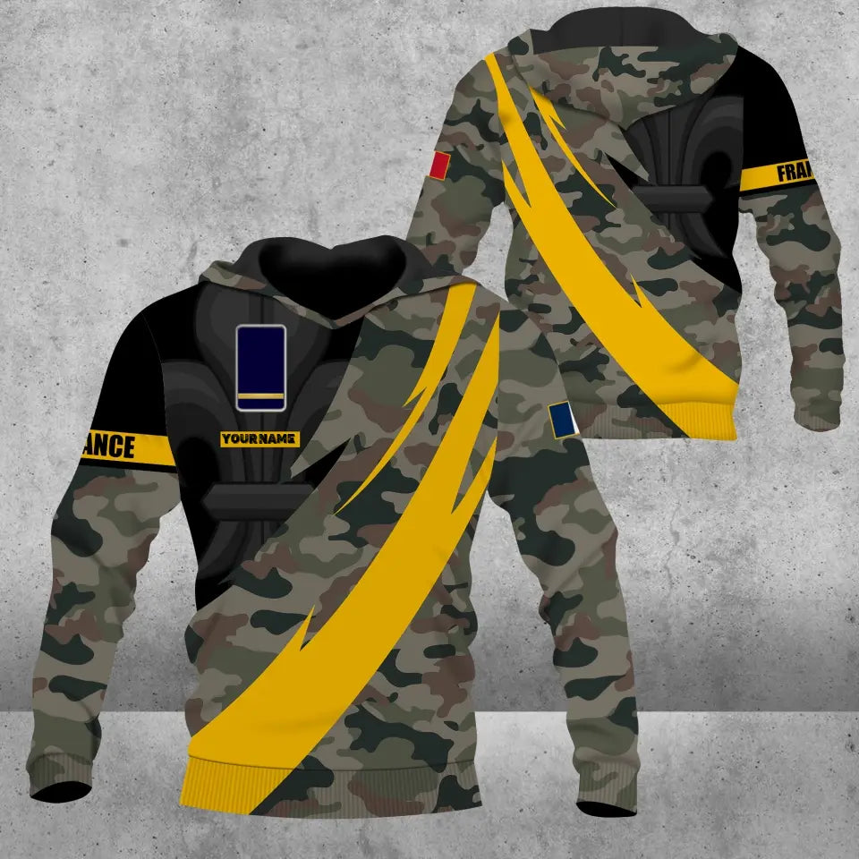 Personalized France Solider/ Veteran Camo With Name And Rank Hoodie 3D Printed - 1685059201 - D04
