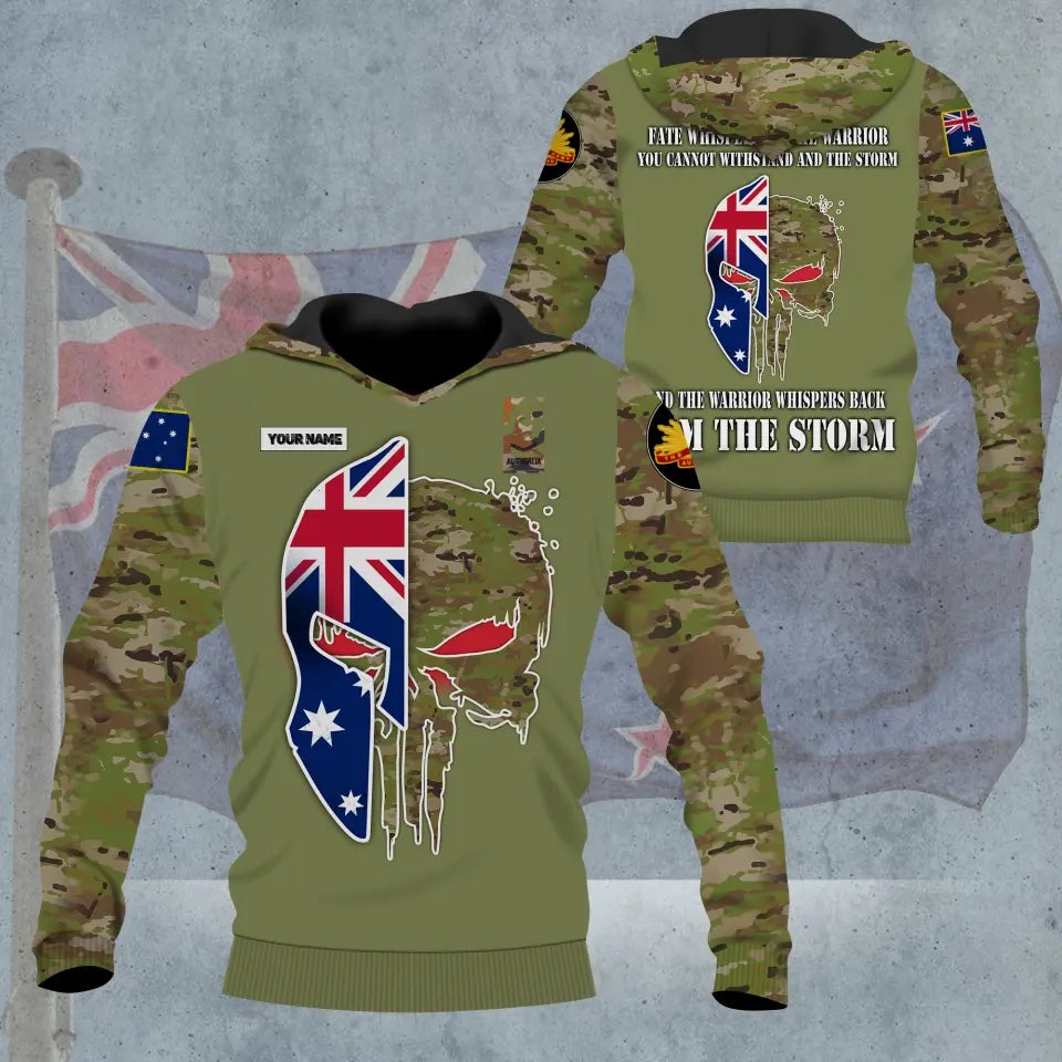 Personalized Australian Soldier/ Veteran Camo With Name And Rank Hoodie - 3005230001- D04