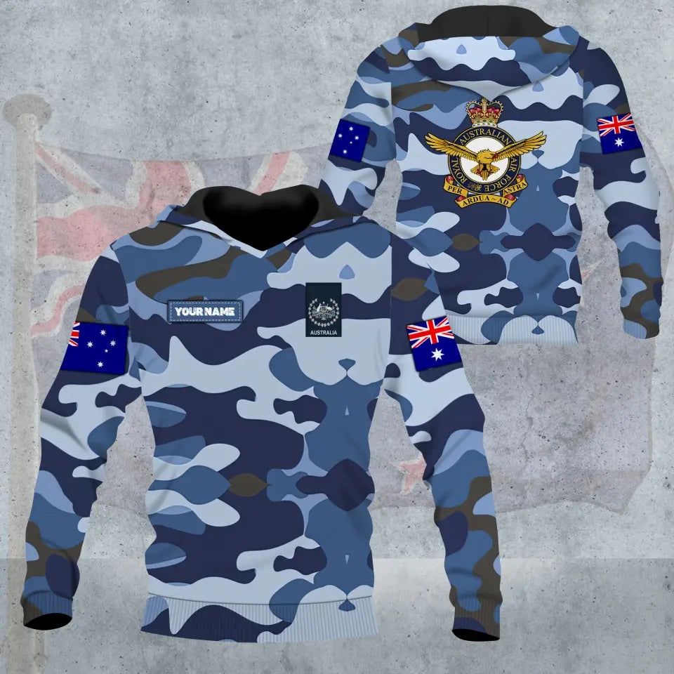 Personalized Australian Soldier/ Veteran Camo With Name And Rank Hoodie - 3005230004- D04