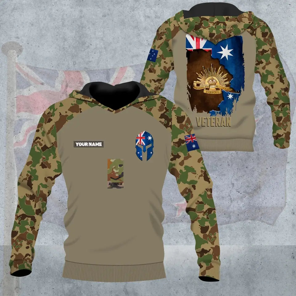 Personalized Australian Soldier/ Veteran Camo With Name And Rank Hoodie - 3005230005- D04