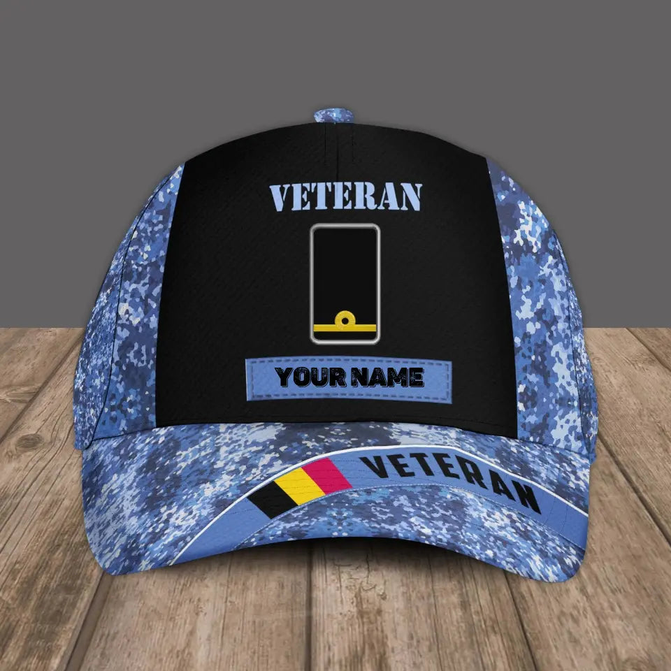 Personalized Rank And Name Belgium Soldier/Veterans Camo Baseball Cap - 3105230001-D04