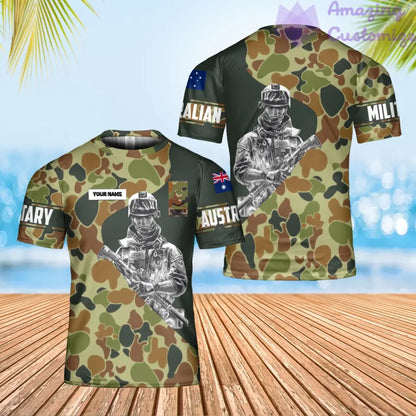 Personalized Australia Solider/ Veteran Camo With Name And Rank T-Shirt 3D Printed - 0206230003-D04