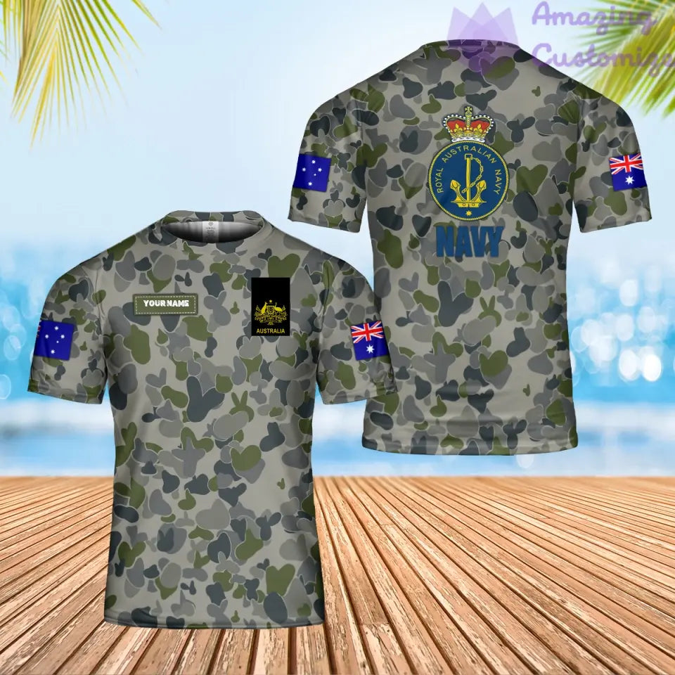 Personalized Australia Solider/ Veteran Camo With Name And Rank T-Shirt 3D Printed - 0206230004-D04