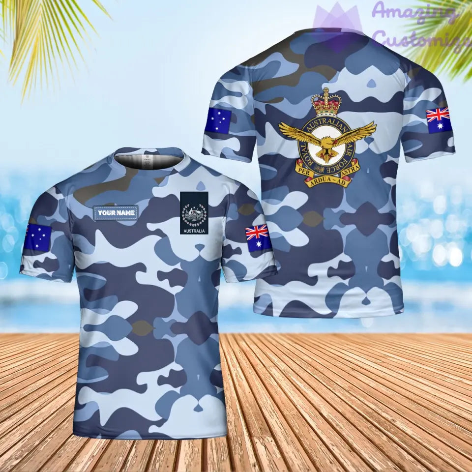 Personalized Australia Solider/ Veteran Camo With Name And Rank T-Shirt 3D Printed - 0206230004-D04