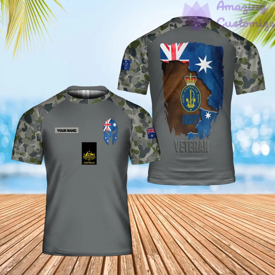 Personalized Australia Solider/ Veteran Camo With Name And Rank T-Shirt 3D Printed - 0501240005