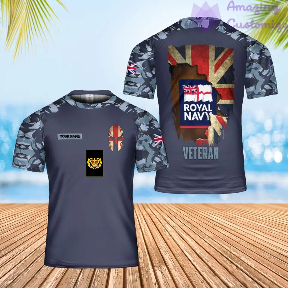 Personalized United Kingdom Solider/ Veteran Camo With Name And Rank T-Shirt 3D Printed - 2701240001