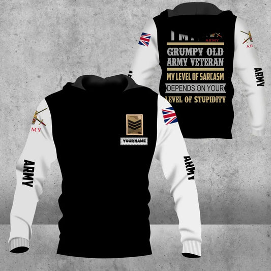 Personalized United Kingdom Soldier/ Veteran Camo With Name And Rank Hoodie - 16855776 - D04
