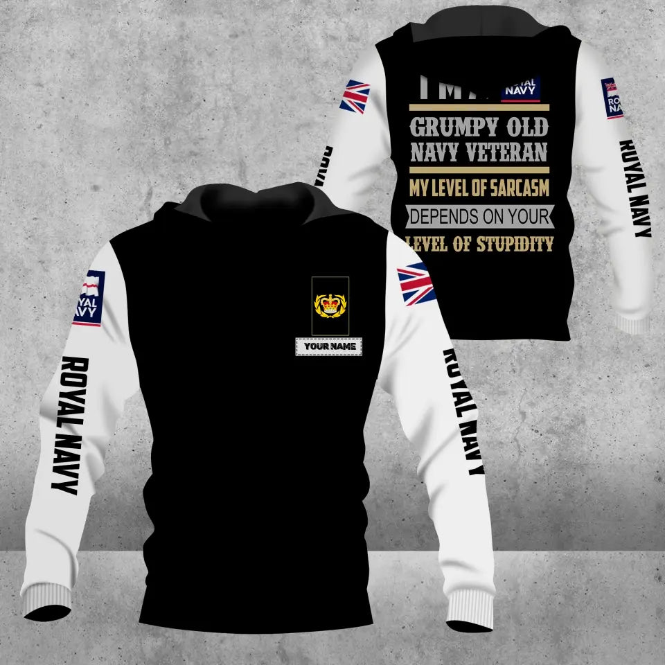 Personalized United Kingdom Soldier/ Veteran Camo With Name And Rank Hoodie - 16855776 - D04