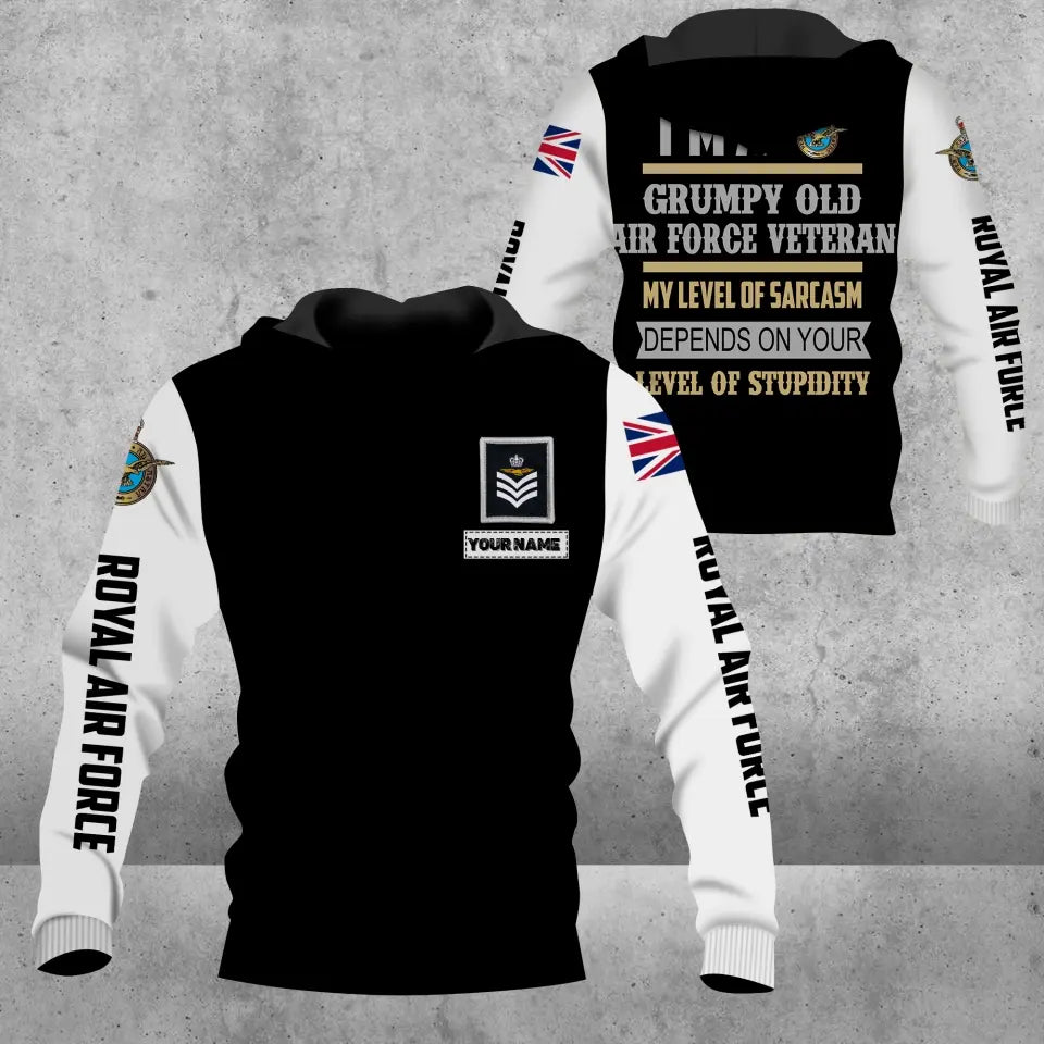 Personalized United Kingdom Soldier/ Veteran Camo With Name And Rank Hoodie - 16855776 - D04
