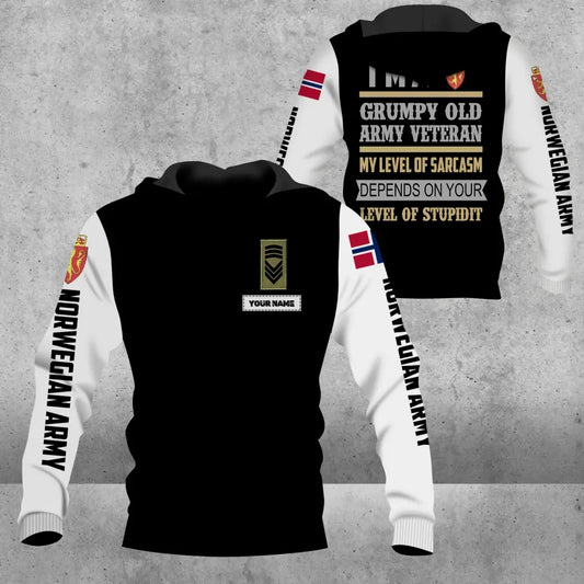 Personalized Norway Soldier/ Veteran Camo With Name And Rank Hoodie - 1685577601 - D04