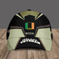 Personalized Rank And Name Ireland Soldier/Veterans Camo Baseball Cap - 16860096