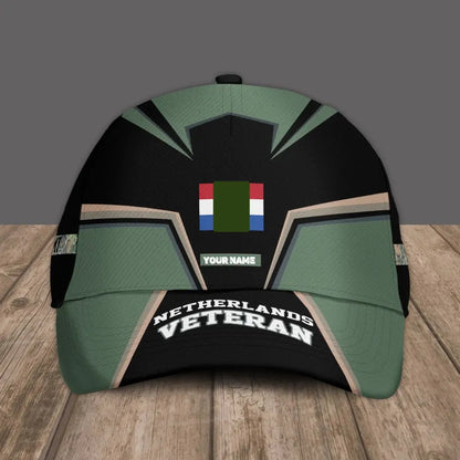 Personalized Rank And Name Netherlands Soldier/Veterans Camo Baseball Cap - 17176320
