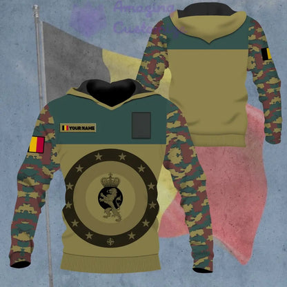 Personalized Belgium Soldier/ Veteran Camo With Name And Rank Hoodie - 16862688