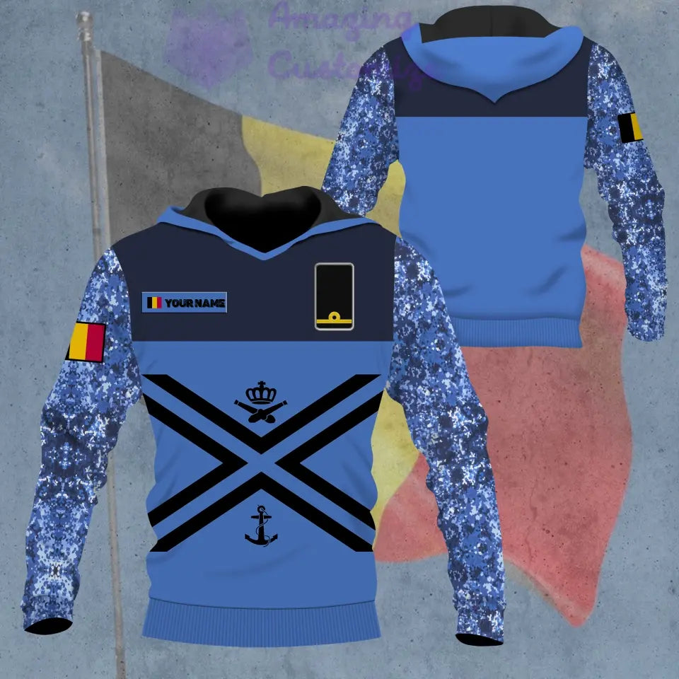 Personalized Belgium Soldier/ Veteran Camo With Name And Rank Hoodie - 16862688