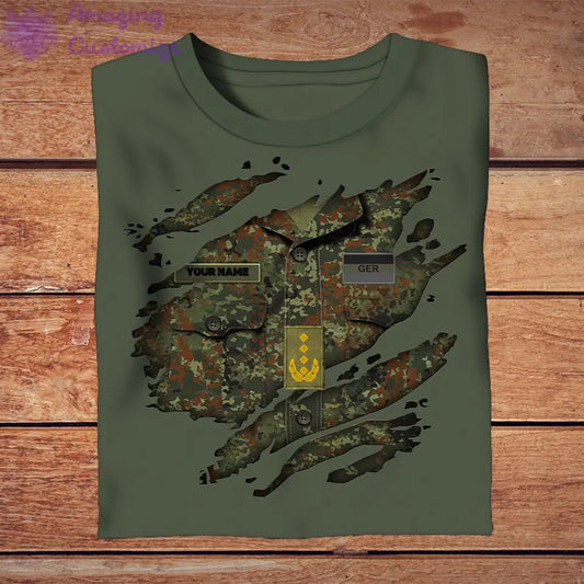 Personalized Germany Solider/ Veteran Camo With Name And Rank T-Shirt - 0906230001