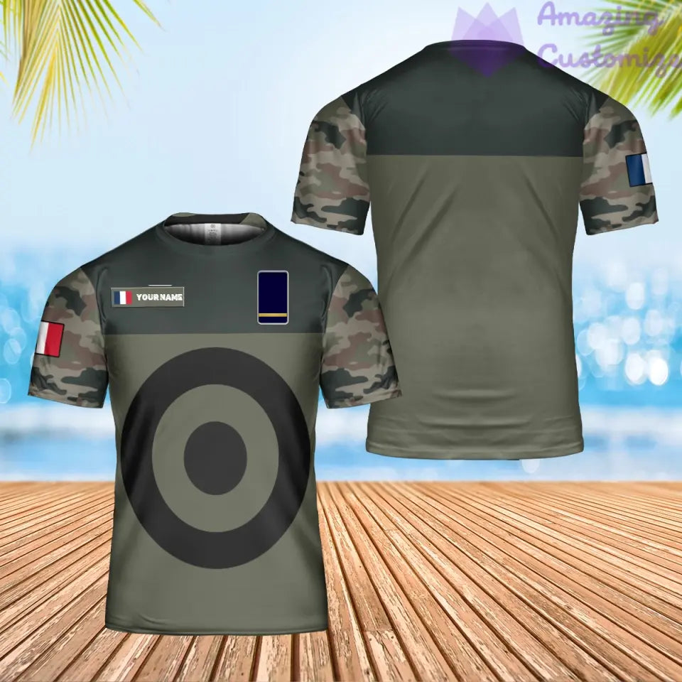 Personalized France Solider/ Veteran Camo With Name And Rank T-Shirt 3D Printed - 17070912