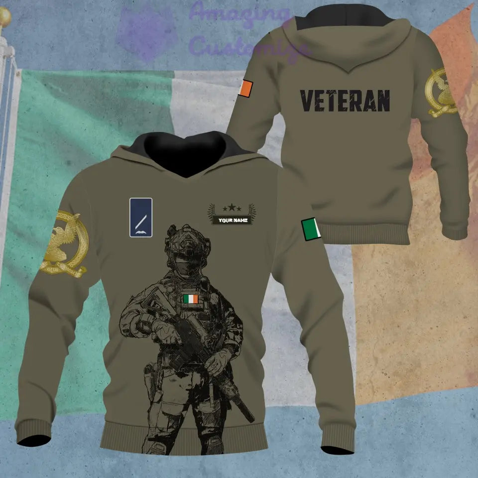 Personalized Ireland Soldier/ Veteran Camo With Name And Rank Hoodie - 1686614401