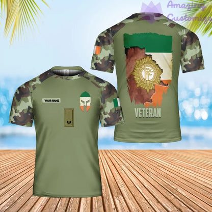 Personalized Ireland Solider/ Veteran Camo With Name And Rank T-Shirt 3D Printed - 1306230001