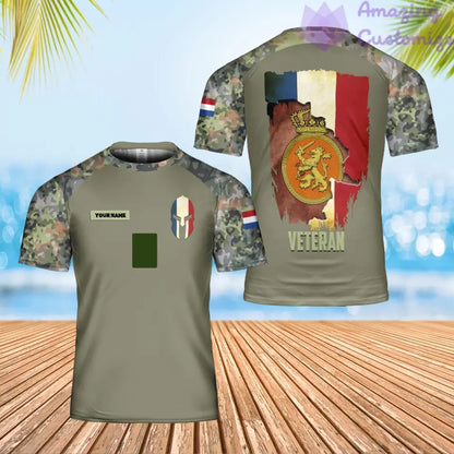 Personalized Netherlands Solider/ Veteran Camo With Name And Rank T-Shirt 3D Printed - 0102240003