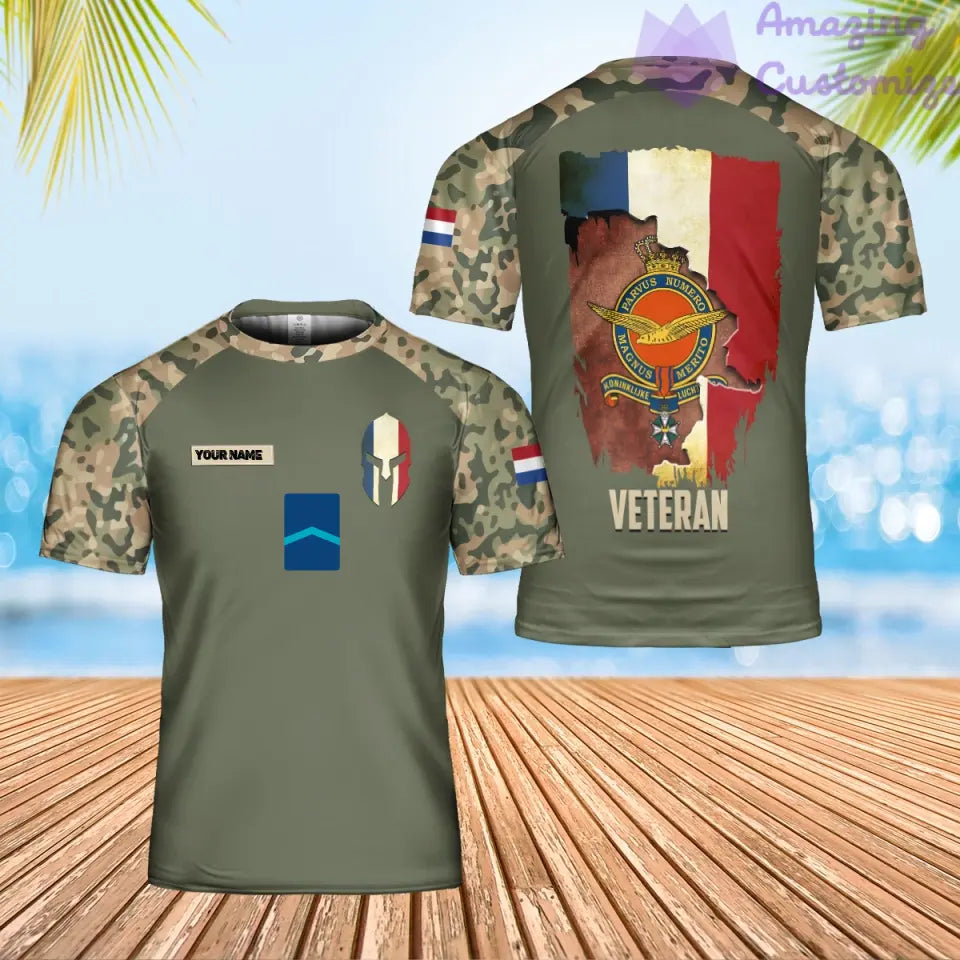 Personalized Netherlands Solider/ Veteran Camo With Name And Rank T-Shirt 3D Printed - 0102240003
