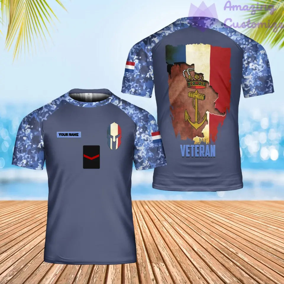 Personalized Netherlands Solider/ Veteran Camo With Name And Rank T-Shirt 3D Printed - 0102240003