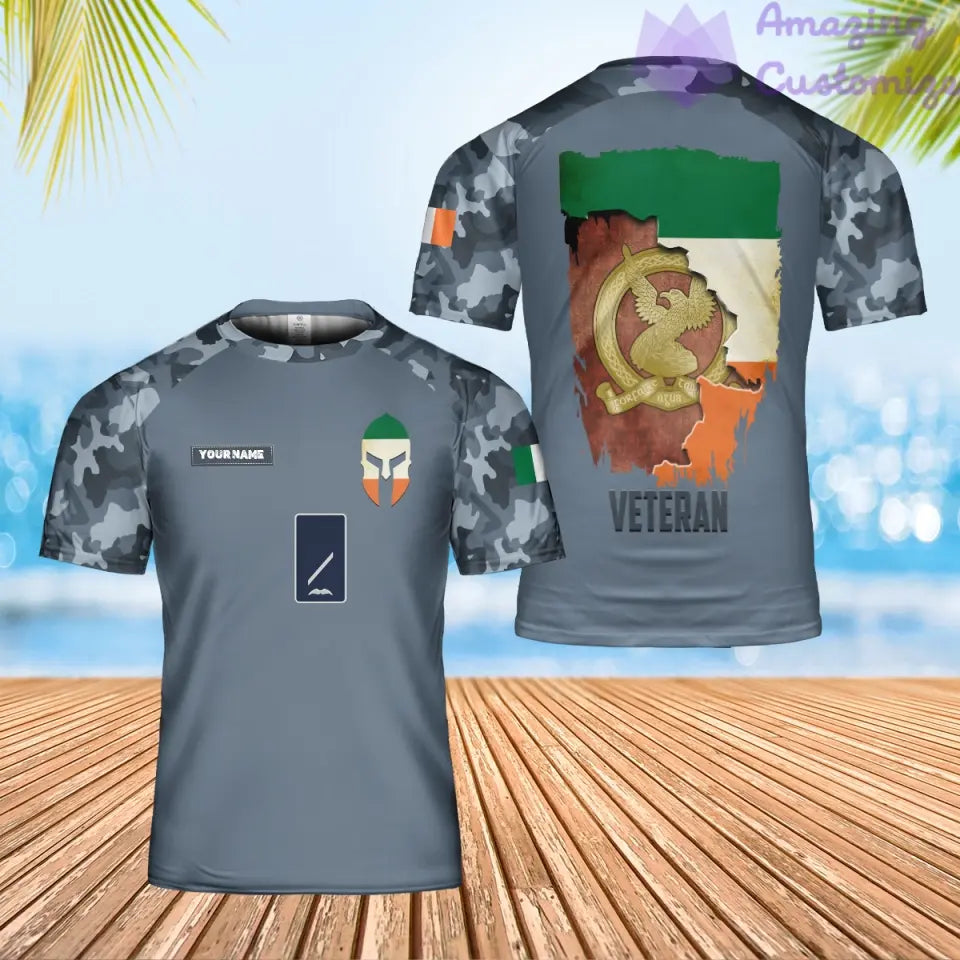 Personalized Ireland Solider/ Veteran Camo With Name And Rank T-Shirt 3D Printed - 1306230001