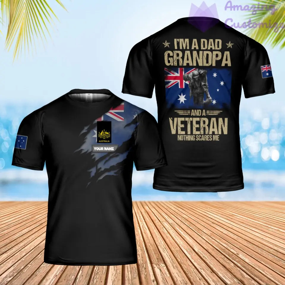 Personalized Australia Solider/ Veteran Camo With Name And Rank T-Shirt 3D Printed - 1606230001