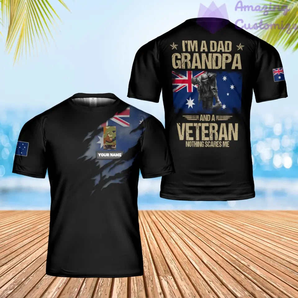 Personalized Australia Solider/ Veteran Camo With Name And Rank T-Shirt 3D Printed - 1606230001