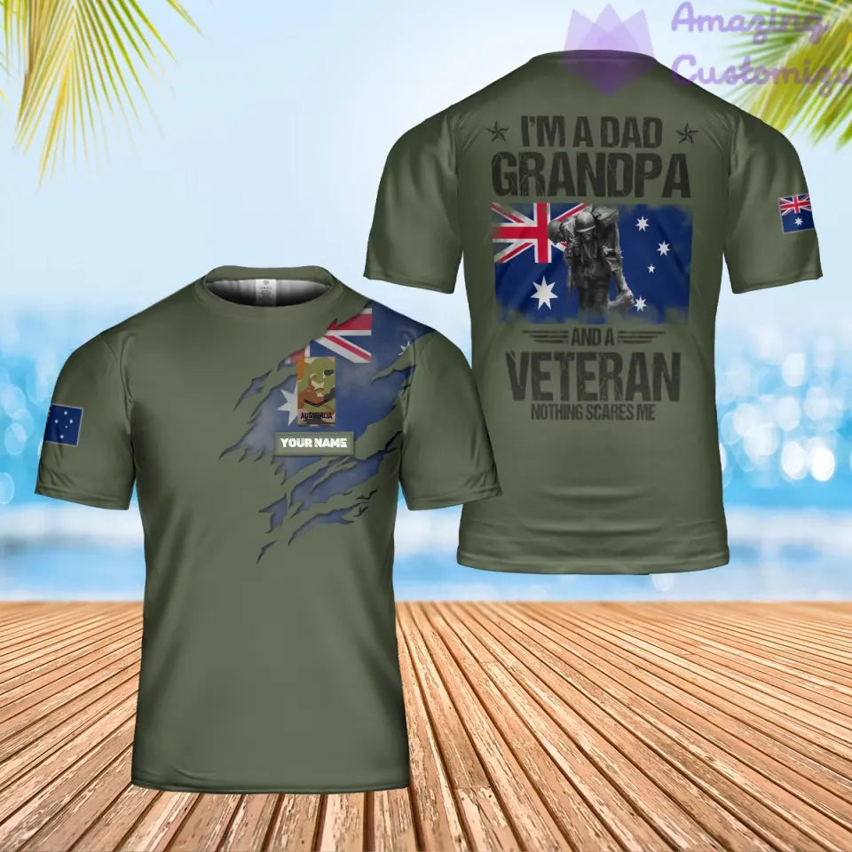 Personalized Australia Solider/ Veteran Camo With Name And Rank T-Shirt 3D Printed - 1704412802