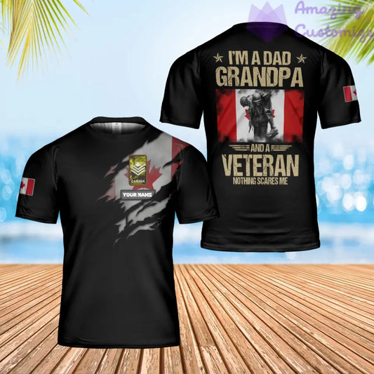 Personalized Canada Solider/ Veteran Camo With Name And Rank T-Shirt 3D Printed - 2301240001