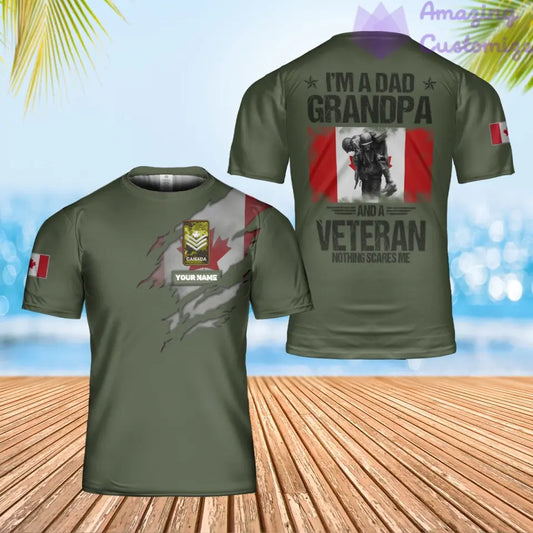 Personalized Canada Solider/ Veteran Camo With Name And Rank T-Shirt 3D Printed - 2201240001
