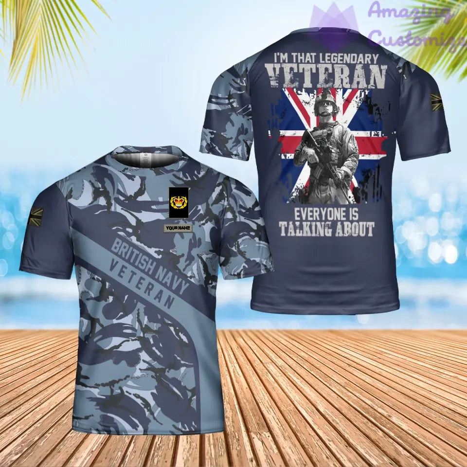 Personalized United Kingdom Solider/ Veteran Camo With Name And Rank T-Shirt 3D Printed - 1606230003