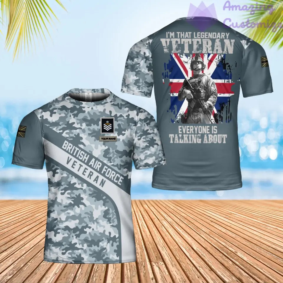 Personalized United Kingdom Solider/ Veteran Camo With Name And Rank T-Shirt 3D Printed - 1606230003
