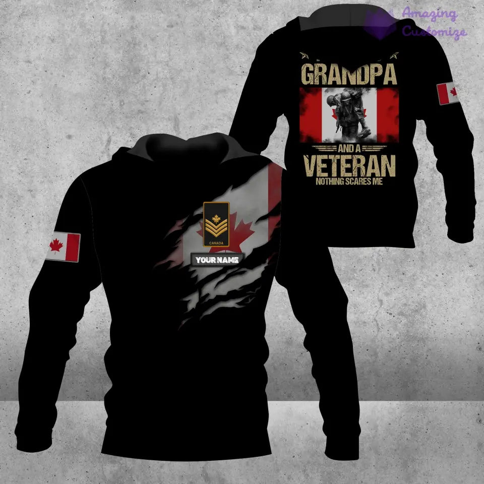 Personalized Canada Soldier/ Veteran Camo With Name And Rank Hoodie - 1606230001