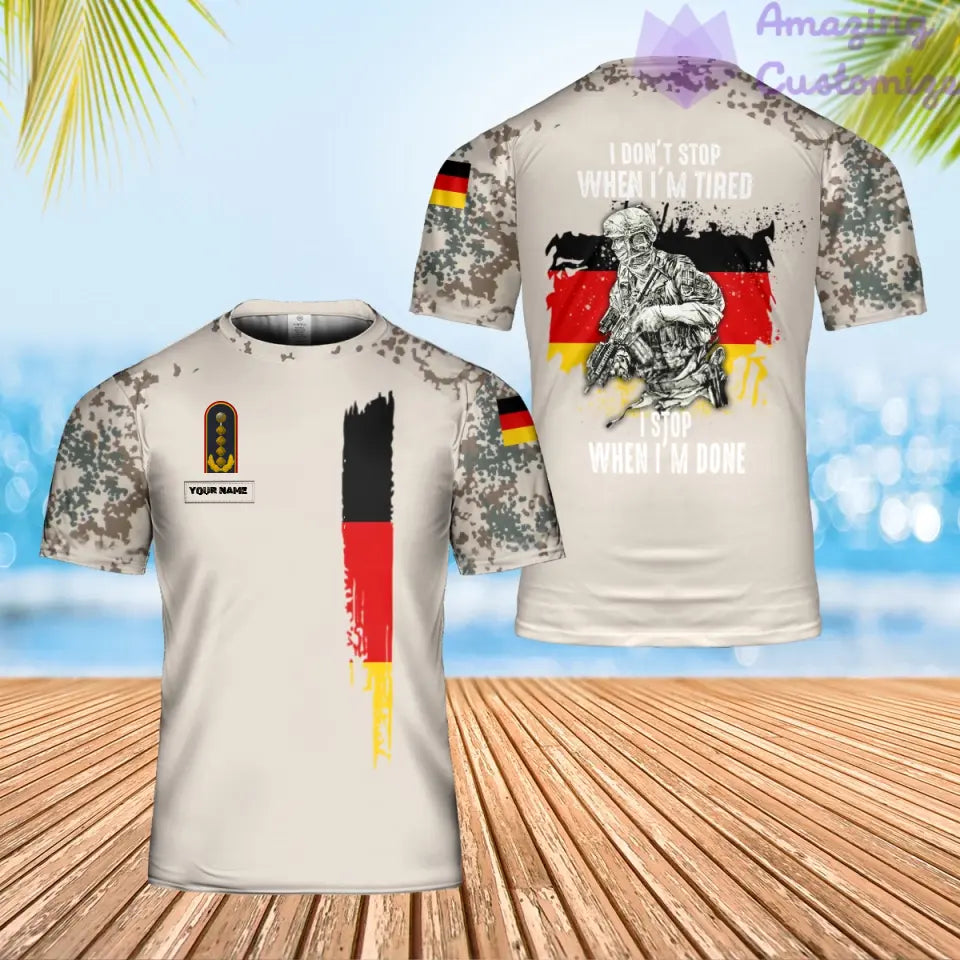 Personalized Germany Solider/ Veteran Camo With Name And Rank T-Shirt 3D Printed - 1706486401