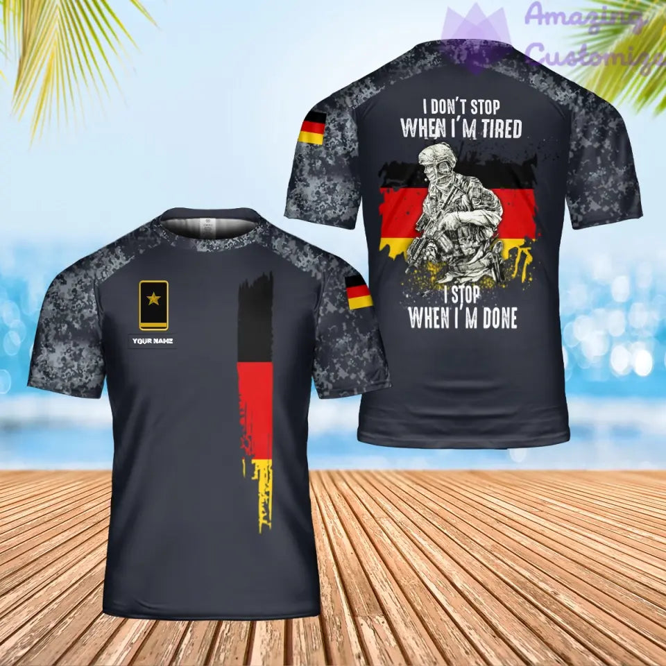 Personalized Germany Solider/ Veteran Camo With Name And Rank T-Shirt 3D Printed - 1706486401