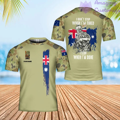 Personalized Australia Solider/ Veteran Camo With Name And Rank T-Shirt 3D Printed - 2106230001