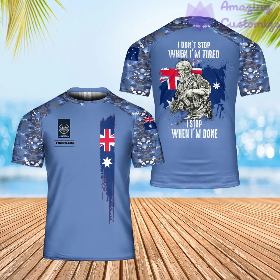 Personalized Australia Solider/ Veteran Camo With Name And Rank T-Shirt 3D Printed - 2106230001