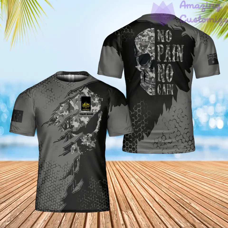 Personalized Australia Solider/ Veteran Camo With Name And Rank T-Shirt 3D Printed - 2106230004