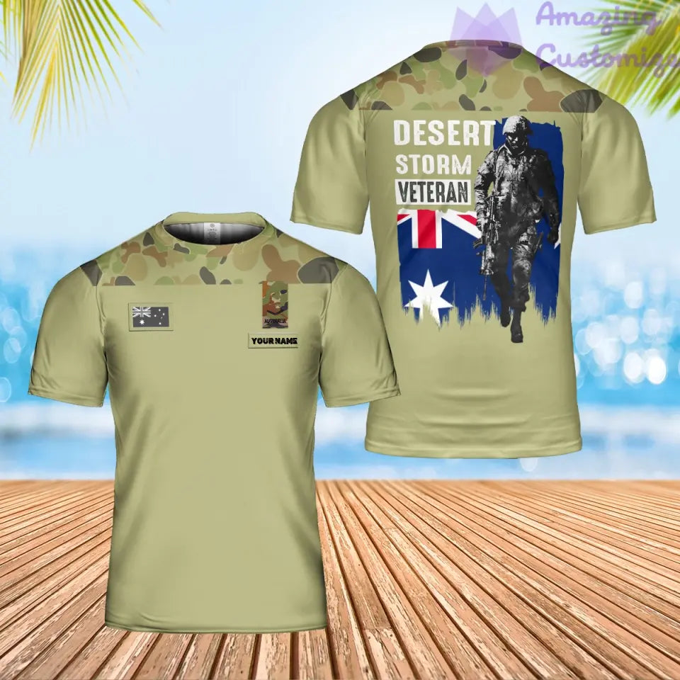 Personalized Australia Solider/ Veteran Camo With Name And Rank T-Shirt 3D Printed - 2106230005