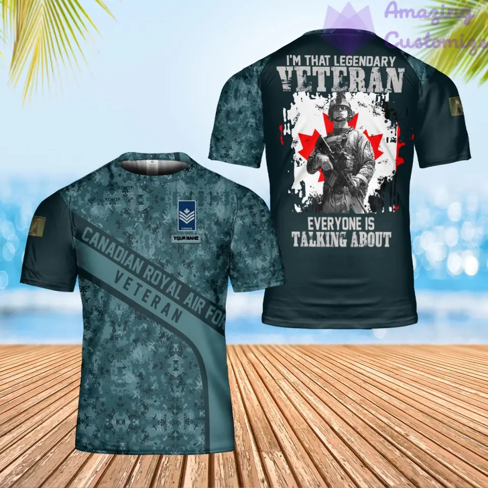 Personalized Canada Solider/ Veteran Camo With Name And Rank T-Shirt 3D Printed - 2001240001