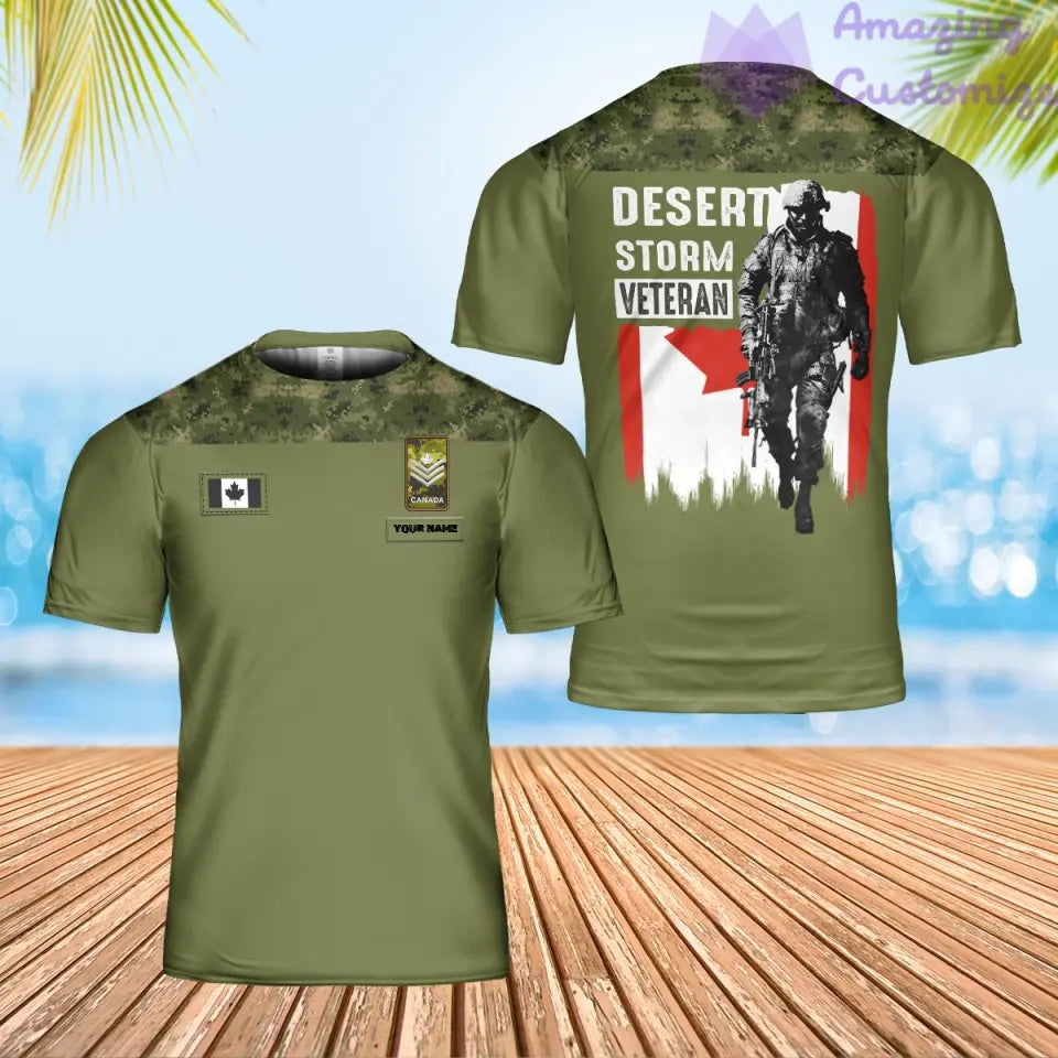 Personalized Canada Solider/ Veteran Camo With Name And Rank T-Shirt 3D Printed - 2106230004