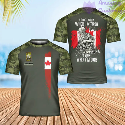 Personalized Canada Solider/ Veteran Camo With Name And Rank T-Shirt 3D Printed - 1606230003