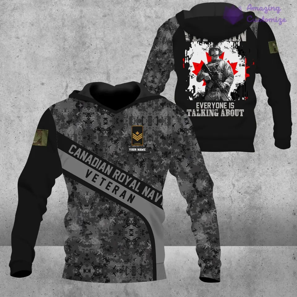 Personalized Canada Soldier/ Veteran Camo With Name And Rank Hoodie - 2106230001