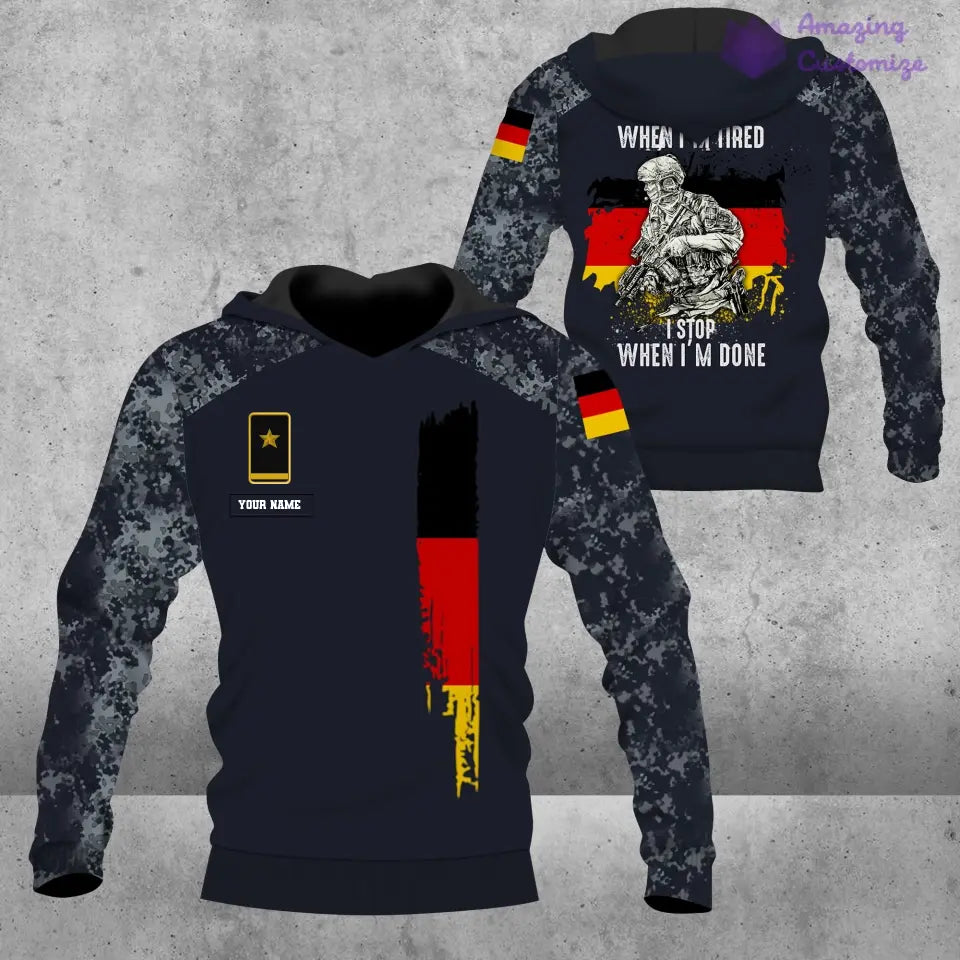 Personalized Germany Soldier/ Veteran Camo With Name And Rank Hoodie - 2106230001